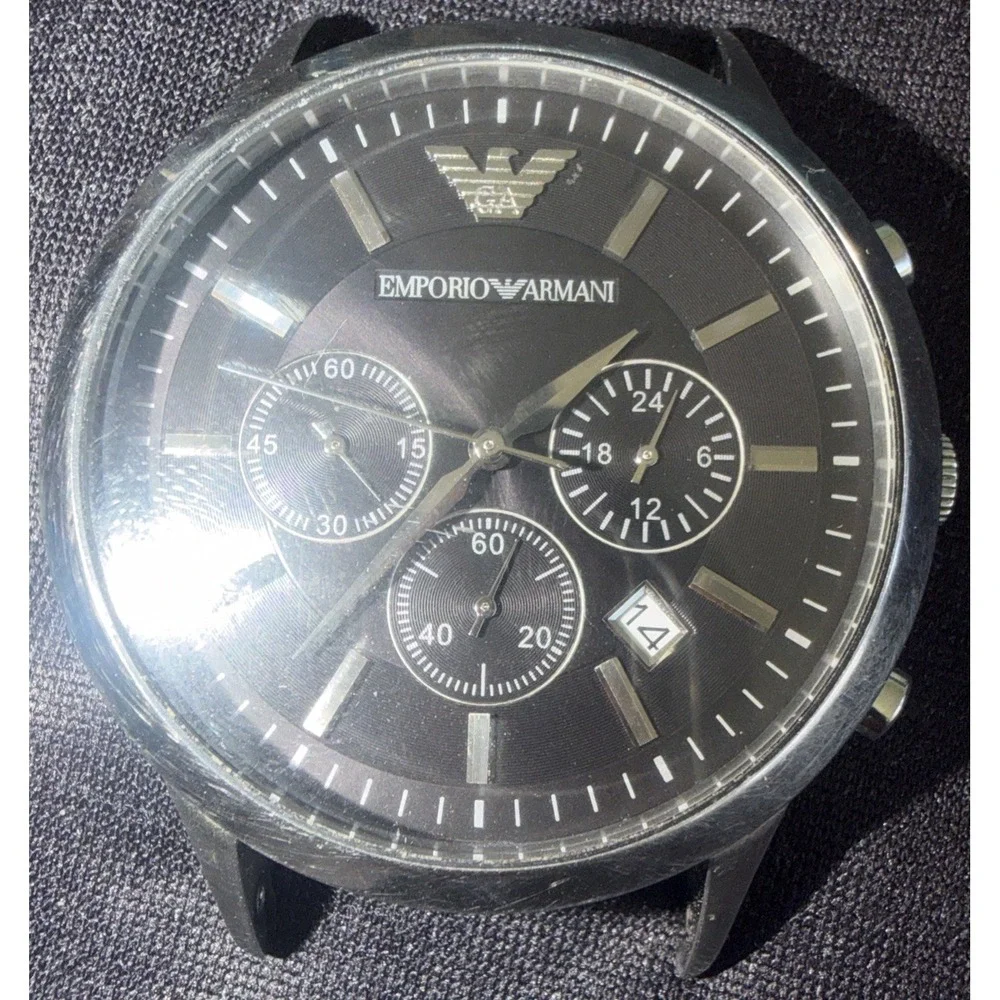 Emporio Armani Men's Wrist Watch AR2458 Silver Stainless Steel Needs Band